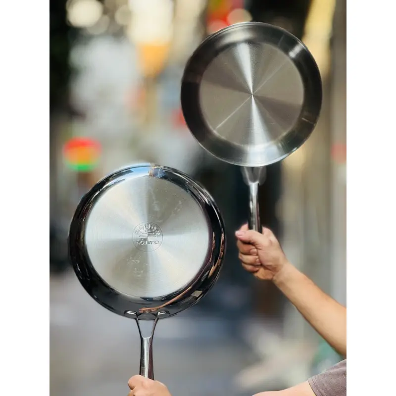 Chảo rán inox liền đáy cao cấp chống dính 18/10 Oyatton size 16,20,26,28cm - Chảo chiên rán bếp từ 8
