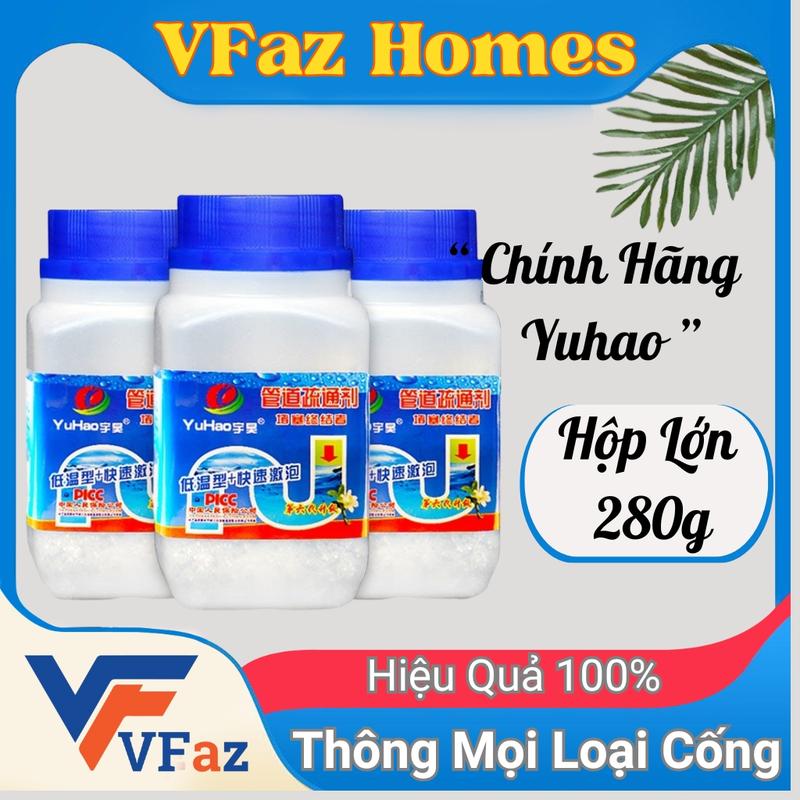 Combo 2 hộp Bột thông tắc cống cực mạnh Yuhao hộp lớn 280g thông bồn cầu bồn rửa chén bồn rửa mặt cống thoát sàn VFaz Làm Sạch