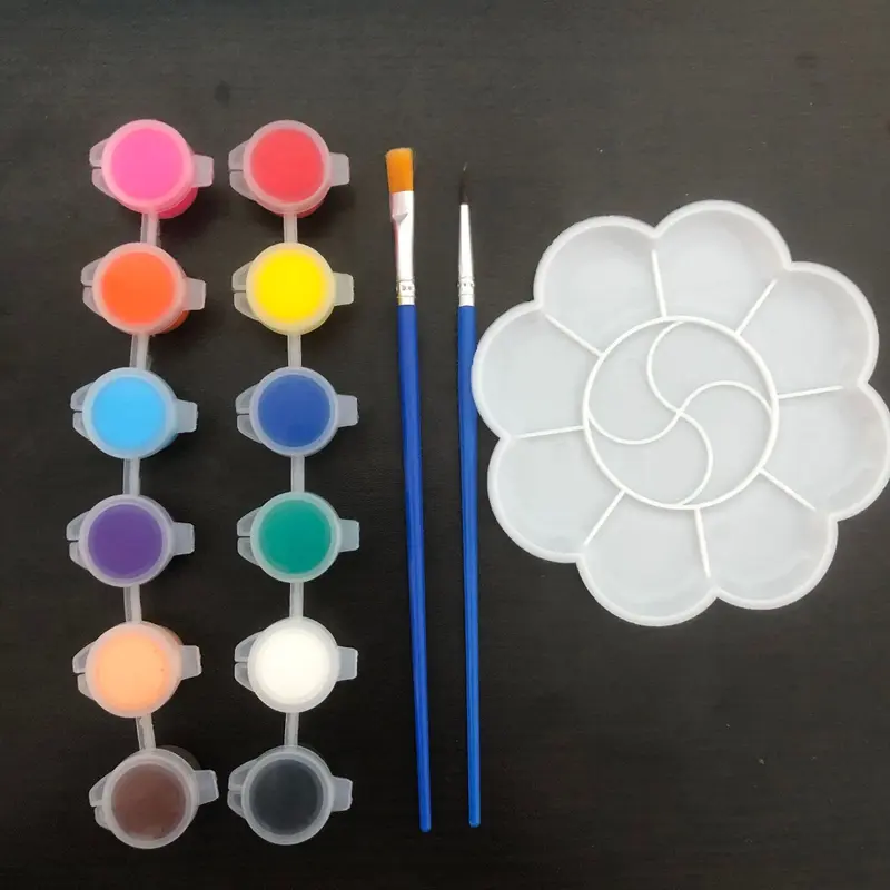Bộ Màu Acrylic, Sơn Dầu Phủ Bóng, Cọ Vẽ, Khay pha màu Dụng Cụ Tô Tượng 6