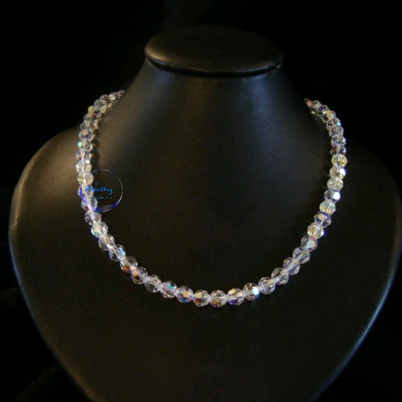 Vòng cổ pha lê Áo cao cấp hạt tròn giác lớn có 3 size hạt 6ly, 8ly, 10ly sáng đẹp sang choker 3