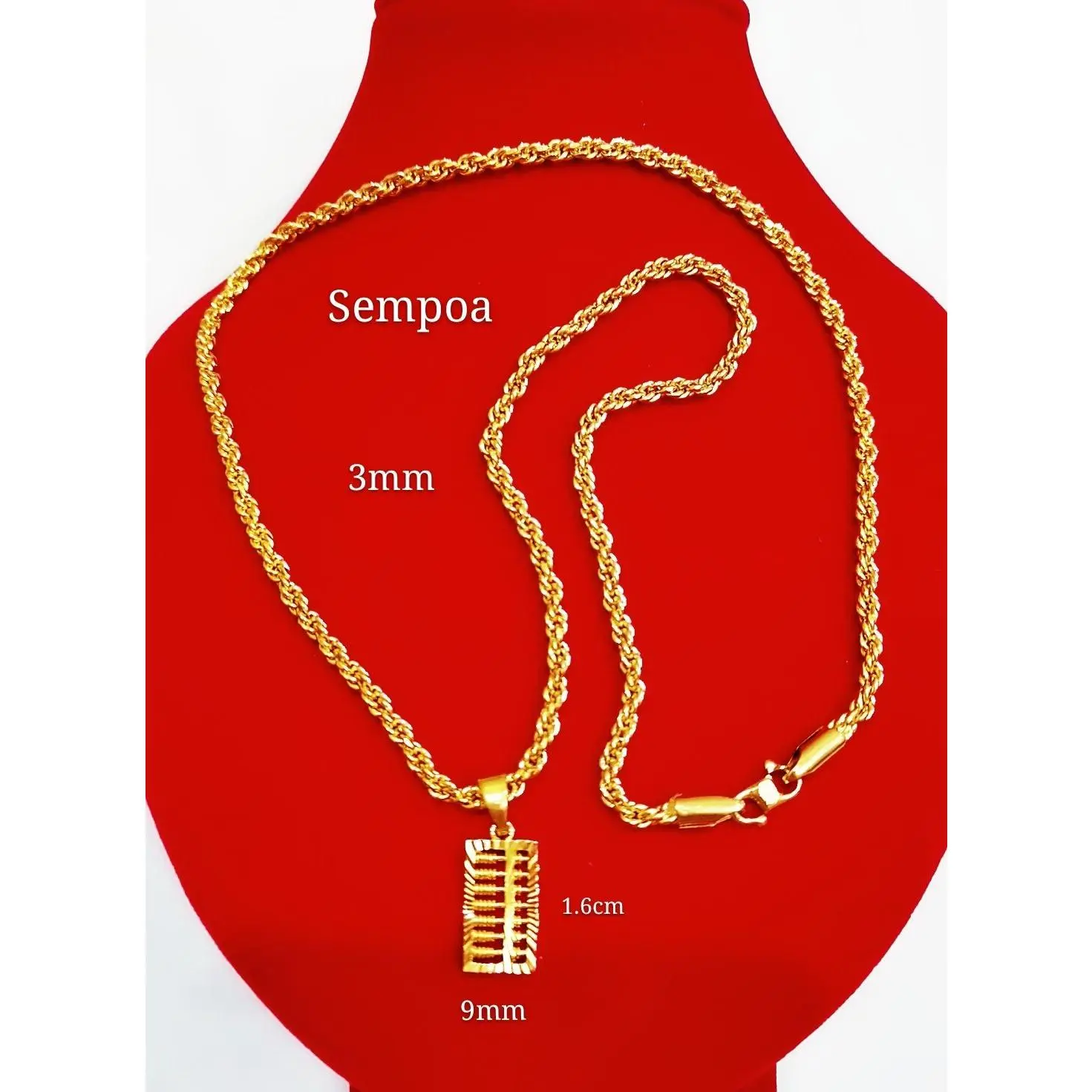 Gold Plated Necklace Korean Gold Bangles Necklace 3mm/50cm-70cm +Pendant GOLD PLATED