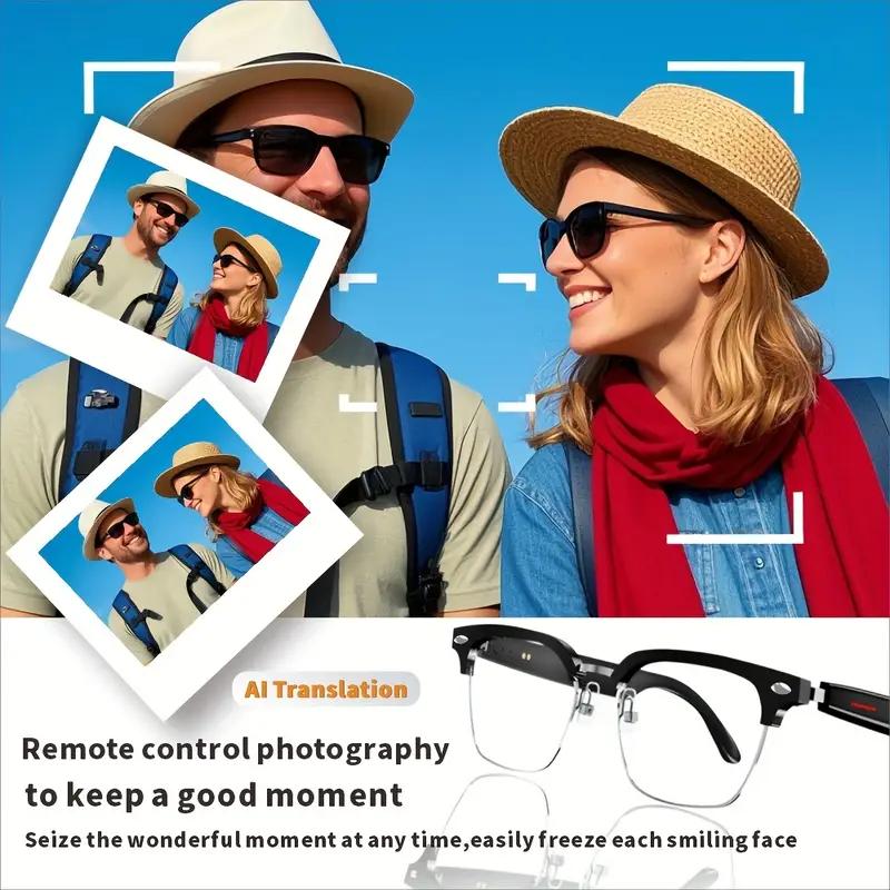 SENBONO Smart Glasses AI Intelligent Real-time Translation Sunglasses Outdoor Sport Earphone Calling Music Glasses
