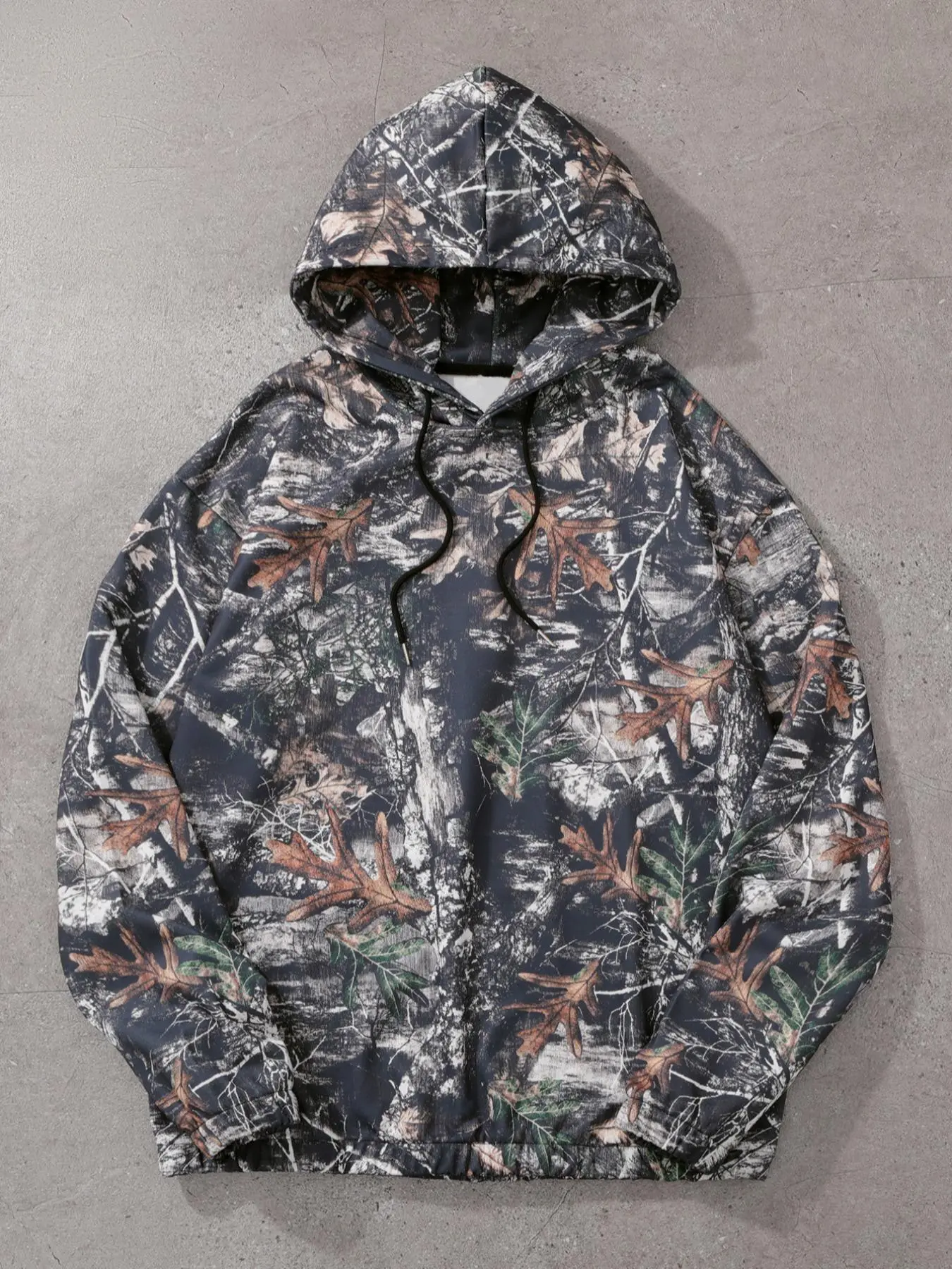 Unisex Men's Tree Print Hoodie, Street Fashion Casual Loose Camo Print Hooded Sweatshirt for Daily Holiday Outdoor Wear, Men Clothes for Fall & Winter