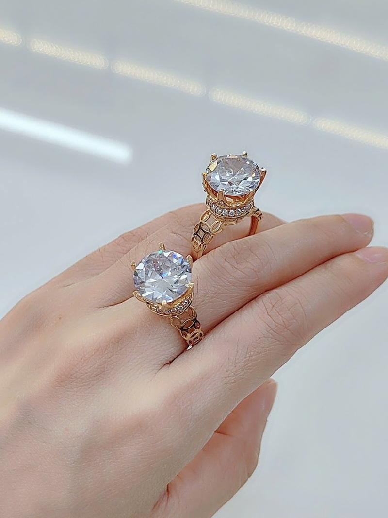 Product Introduction of Nhẫn kim tiền nữ hoàng hột cao đồng đỏ không xi màu miền tây 6