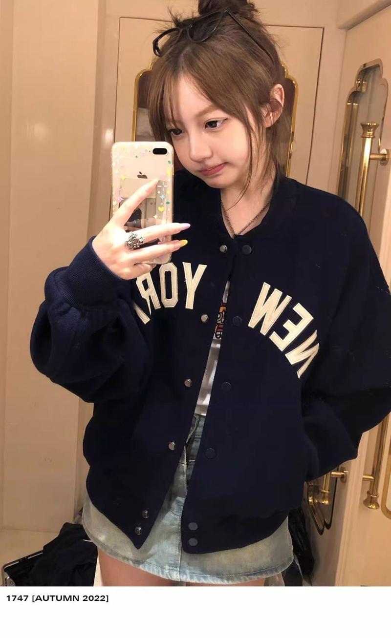 Product Introduction of Menswear Jacket Trendy Spring and Autumn New Basic Short [NewYork] Printed Jacket Men & Women Trendy Baseball Jacket Cotton and Thickening 6