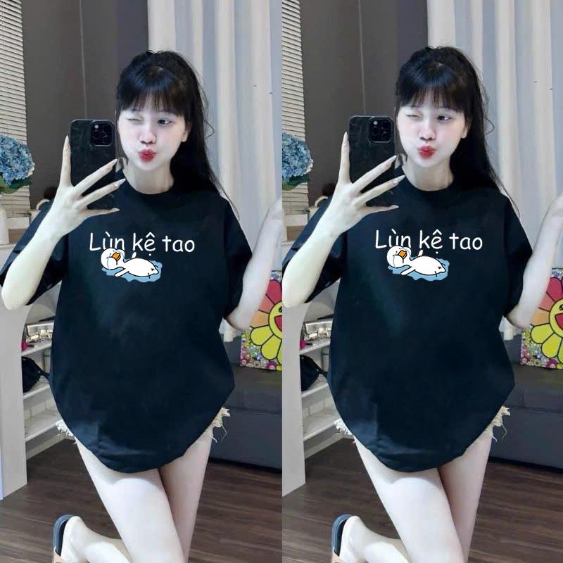 Áo phông VỊt Lùn nam nữ áo đen Cotton Cổ Tròn Menswear Top Women 0