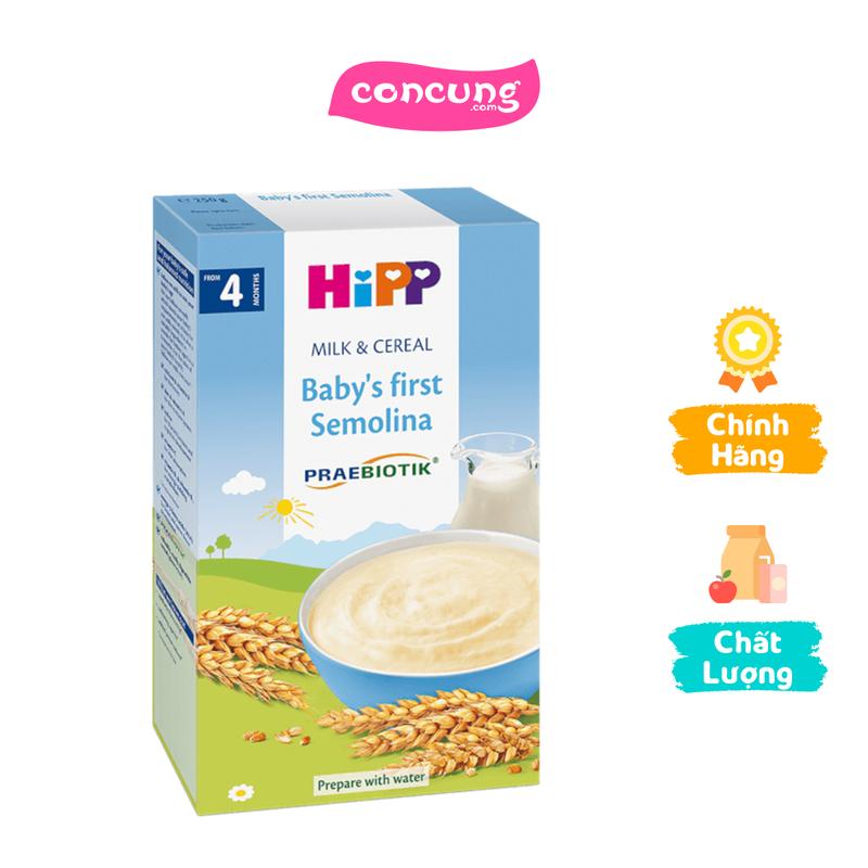 Bột ngũ cốc chứa sữa Ăn dặm khỏi đầu Semolina - Hipp cho bé