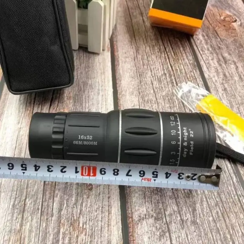 Ống nhòm, HD, Độ phóng đại 16x52, Thấu kính lồi, Không thấm nước, Có thể thu phóng, Thích hợp để sử dụng đơn và đôi, Mục tiêu màu đen, Teropong Jauh 1
