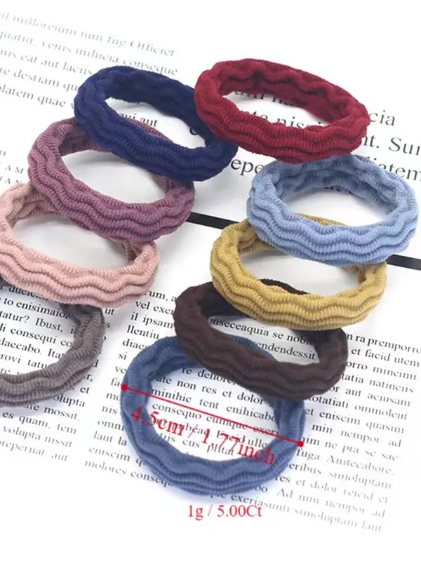 Random Color Simple Plain High Stretch Hair Tie (60pcs), Casual Versatile Elastic Hair Accessories for Women & Girls, Minimalist Headwear Suitable for Thick Hair, Rubber Bands 1