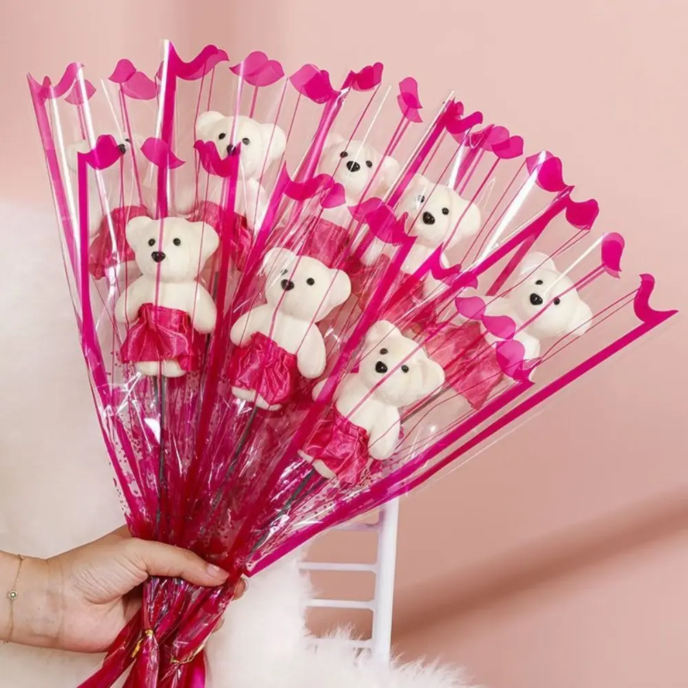 New Soap Flower Lovely Bear Graduation Bouquet Graduation Gift DIY Bear Bouquet Decoration Plush Toy Cartoon Decoration Bear