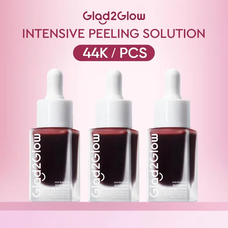 [100% ORI] Glad2Glow AHA BHA PHA Intensive Peeling Solution 15ml Serum G2G Exfoliasi Wajah merah Exfoliating Essence Peeling Serum Face Scrub serum glad2glow 4