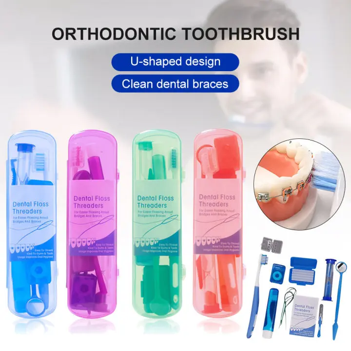 8pcs Orthodontic Dental Care Kit Set Braces Toothbrush/Foldable, Dental ...
