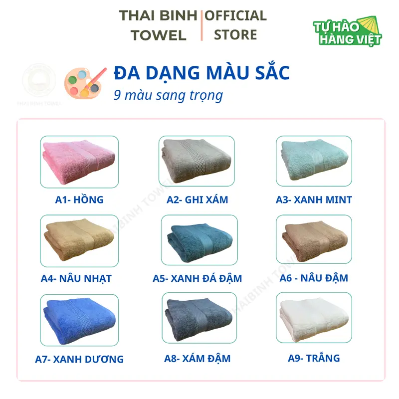 Combo 3 khăn tắm đại 70x140cm THAIBINH TOWEL làm từ sợi cotton cao cấp mềm mịn thấm hút nước 3
