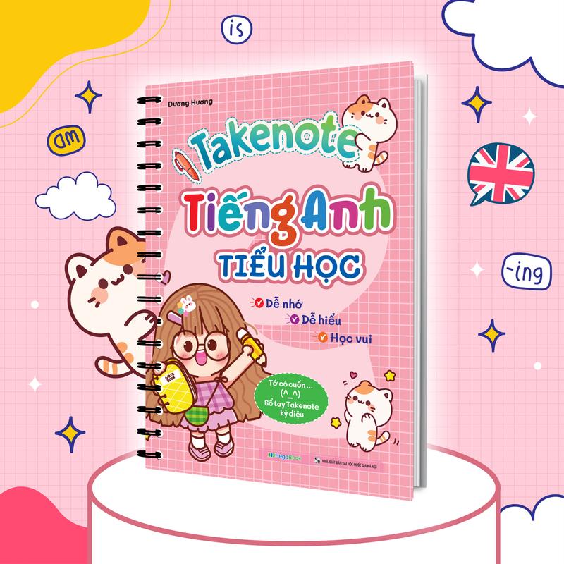 Sách Sổ Tay Takenote Tiếng Anh Tiểu Học (Gáy lò xo) sổ tay xoá lười tiếng anh 5s