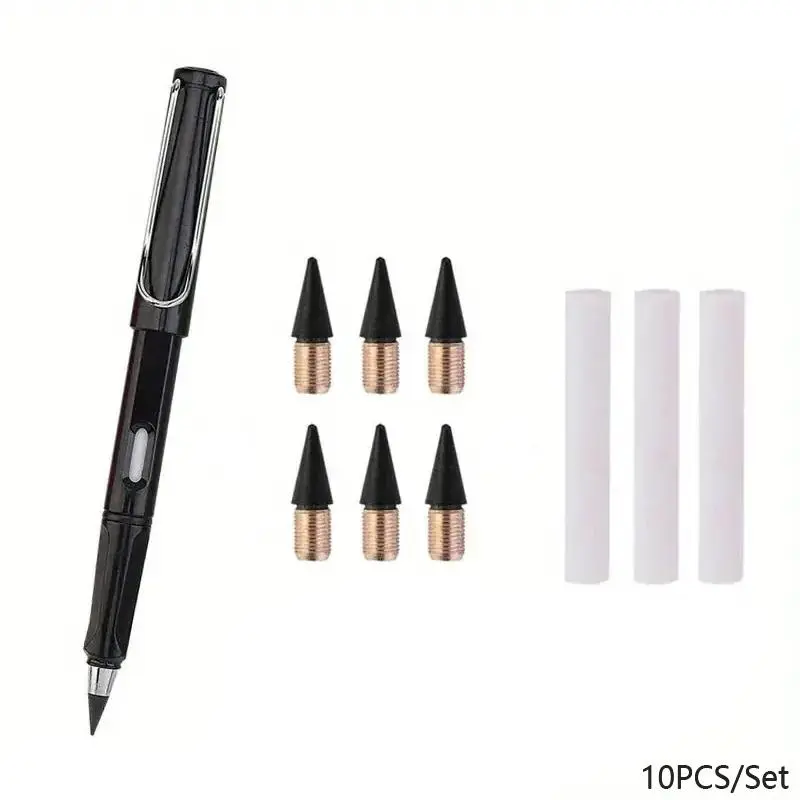 10pcs Professional Drawing Sketching Pencil Set With 6pcs Replaceable Nib 3pcs Eraser, Graphite Pencil For Beginner & Artist, School Stationery Art Supply