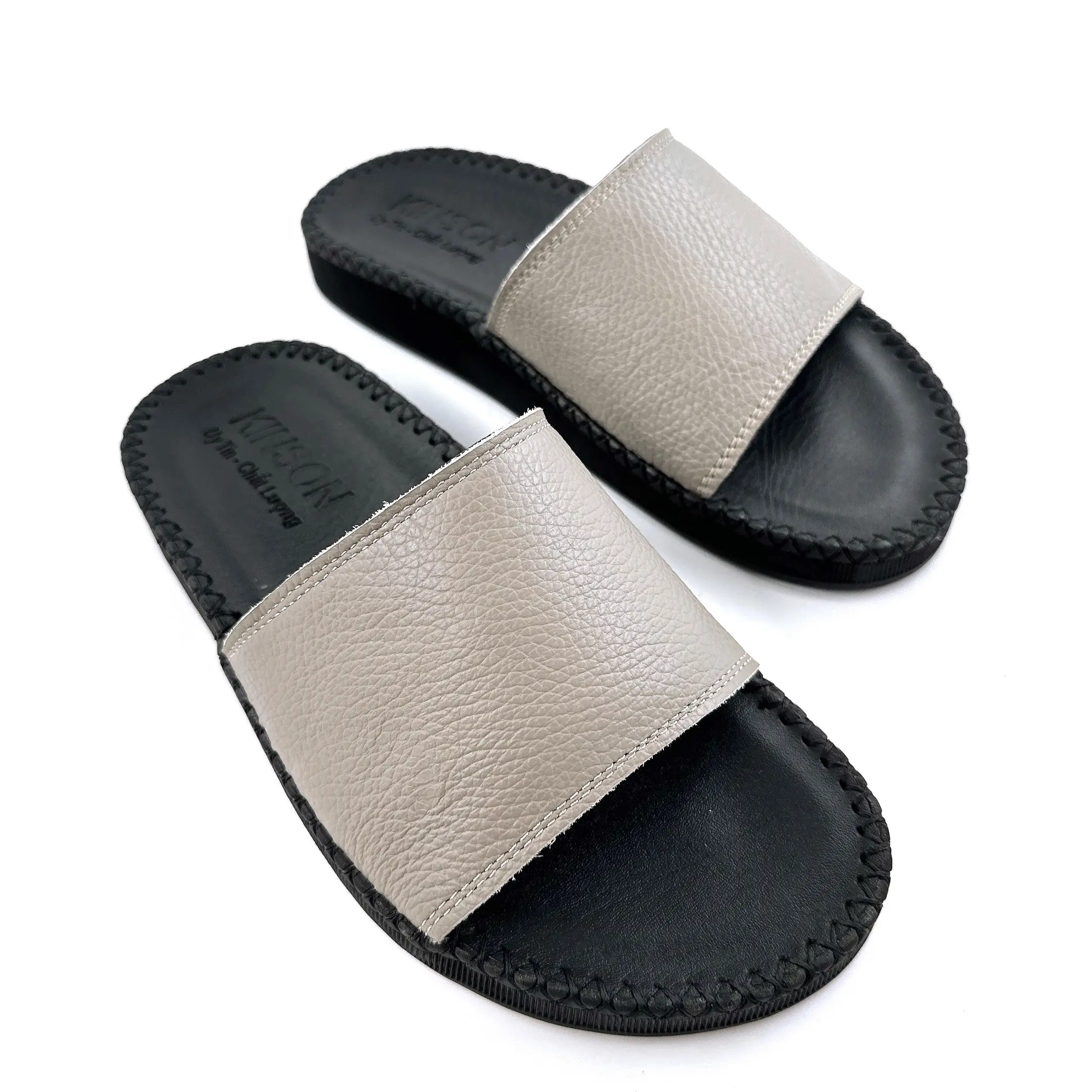 Dép da quai ngang da bò cao cấp, khâu chỉ toàn bộ-KINSON Shop Slipper Nam Đế Bằng DéP Dép Lê