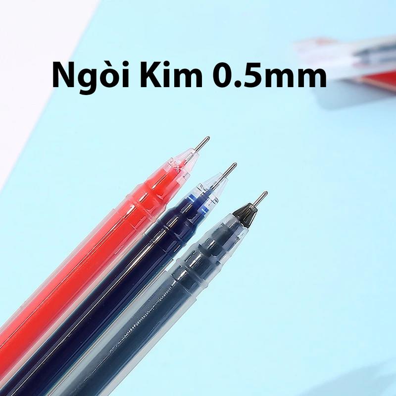 Product Introduction of Bút gel nước nhiều loại khô nhanh ngòi bút 0.5mm có thể thay ngòi màu xanh đen đỏ viết trơn mực ra đều Kim Đông - Đồ Dùng Học Tập Dành Cho Học Sinh Luyện Chữ Đẹp - Chép Kinh - Bút Không Ngòi Pen 32