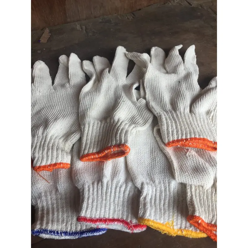 Sarung tangan kain lusinan atau satu pasang/sarung tangan rajut murah putih dan abu abu/sarung tangan kerja 3