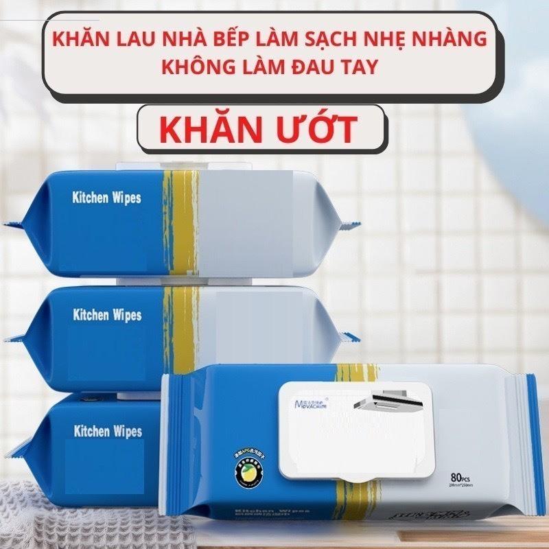 THÙNG 5 gói 10 GÓI Khăn ướt Lau bếp đa năng 1 gói 80 miếng Siêu tiết kiệm