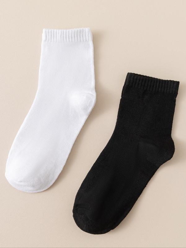 Women's 10 Pairs Solid Crew Socks, Business Casual Comfy Mid-calf Socks for Daily Wear, Women Socks for All Seasons 7