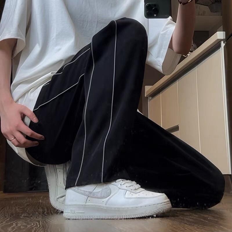 Quần ống rộng mí 2 line, chất bc, có chốt gấu điều chỉnh, unisex nam nữ mặc được Menswear 5