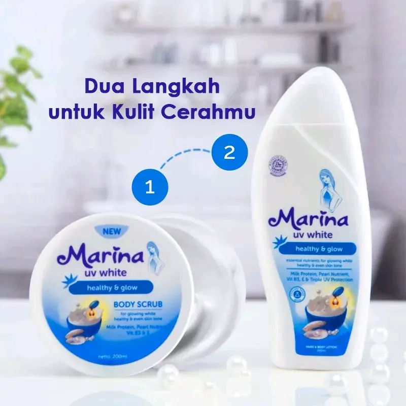 [PAKET HEMAT] Marina Body Scrub + Marina Body Lotion