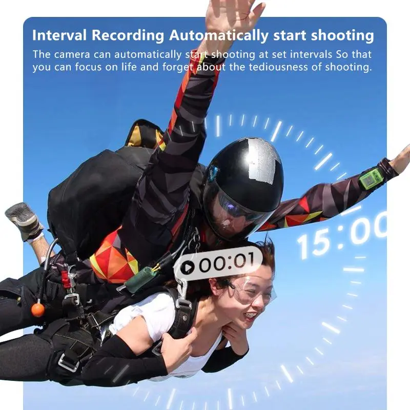 Portable Sports Camera, 1 Count 2.7K Outdoor Wearable Action Camera with 180° Rotation Lens & 1.45'' Color Display, Camera for Outdoor Cycling 7