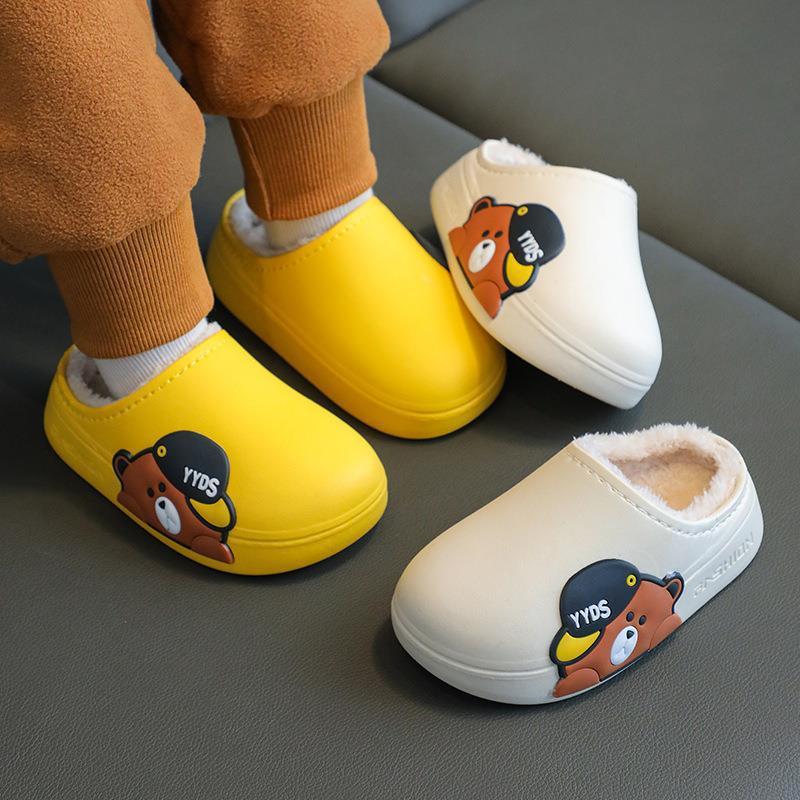 Dép Bông Trẻ Em Mùa Đông Cho Bé Trai Và Bé Gái Ấm Áp Không Trơn Trượt Lót Lông Cừu Dễ Thương Thiết Kế Hình Thỏ Thích Hợp Cho Trẻ Em Trẻ Mới Biết Đi Sục Lông Cừu Dép Bông