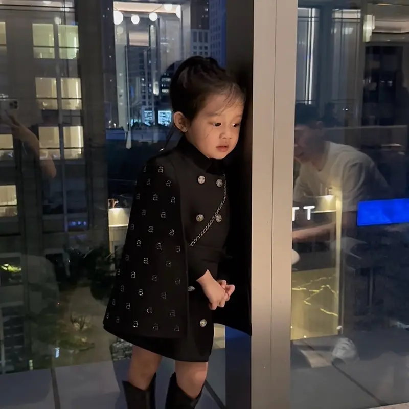Ak38- Áo khoác dáng choàng vai đính đá cho mẹ và bé Nữ Women Cotton Voi đôi 6