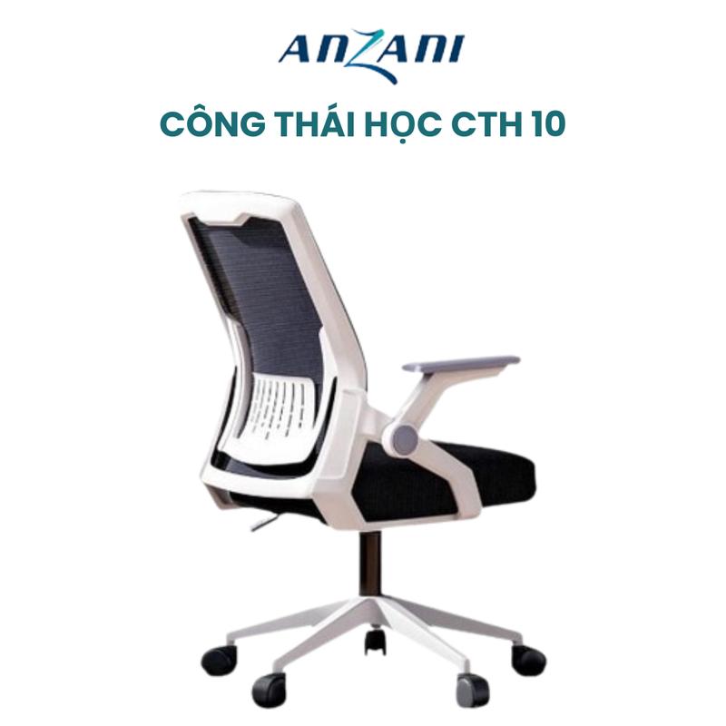 {CTH_10} ghế tựa lưng công thái học, ghế xoay văn phòng CTH-10 nhà Anzani _thiết kế tay năng hạ, nhỏ gọn tiện lợi, nâng hạ tùy chỉnh