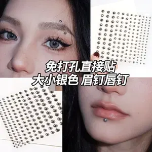 Anting alis, anting bibir, berperekat, tanpa lubang, berlian sobek, tanpa lubang, lesung pipit kepribadian, alis palsu, hidung, anting telinga, cincin bibir, anting pusar