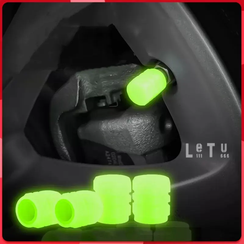 Car fluorescent valve cap Luminous tire valve cap Car valve cap Motorcycle electric vehicle vacuum tire valve Illuminated valve cap Universal valve core cap