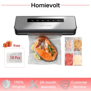 Homievolt Vacuum Sealer Makanan Otomatis Basah Dan Kering Food Sealer Free 10 Kantong Vakum