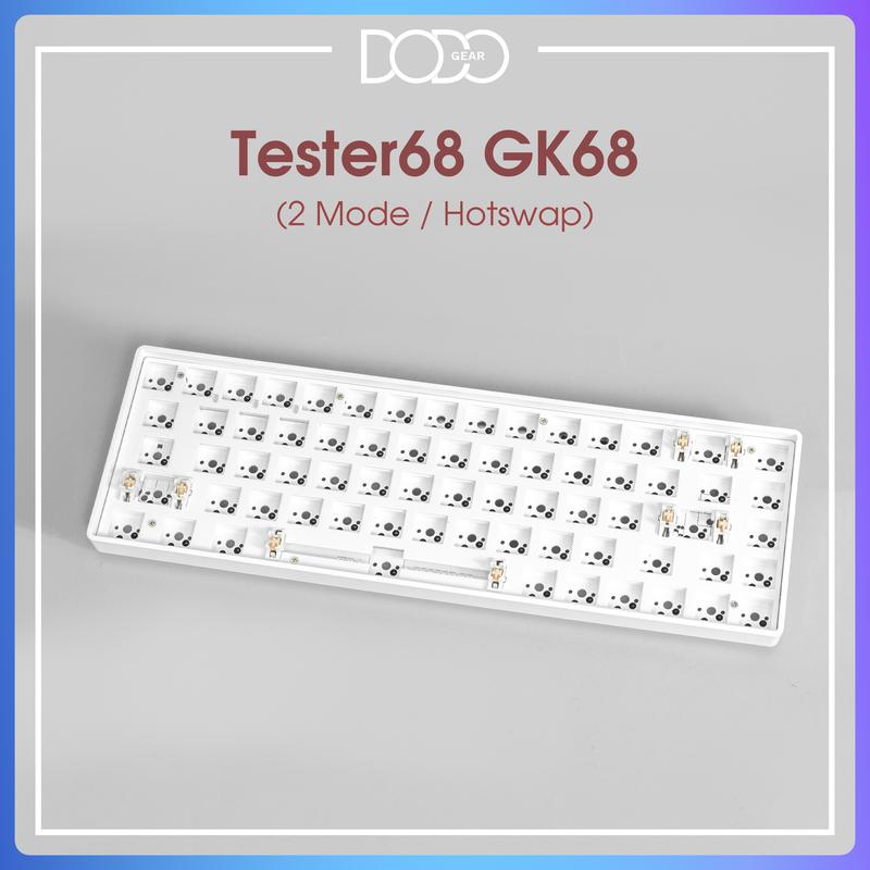 Bộ kit bàn phím cơ Tester68 V2 CIY GK68 hot swap 2 mode kết nối wireless, Bluetooth 5.0 kit Tester 68 DoDo Gear