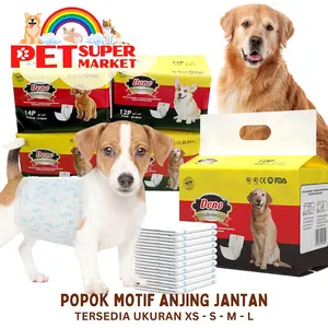 DONO POPOK ANJING JANTAN MALE SEKALI PAKAI DISPOSABLE PET DIAPER PAD HEWAN PELIHARAAN DOG CAT