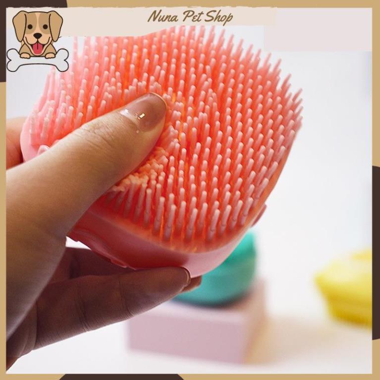 Bàn chải tắm cho chó mèo (Bàn chài tắm Silicon, tạo bọt matxa cho thú cưng) 4