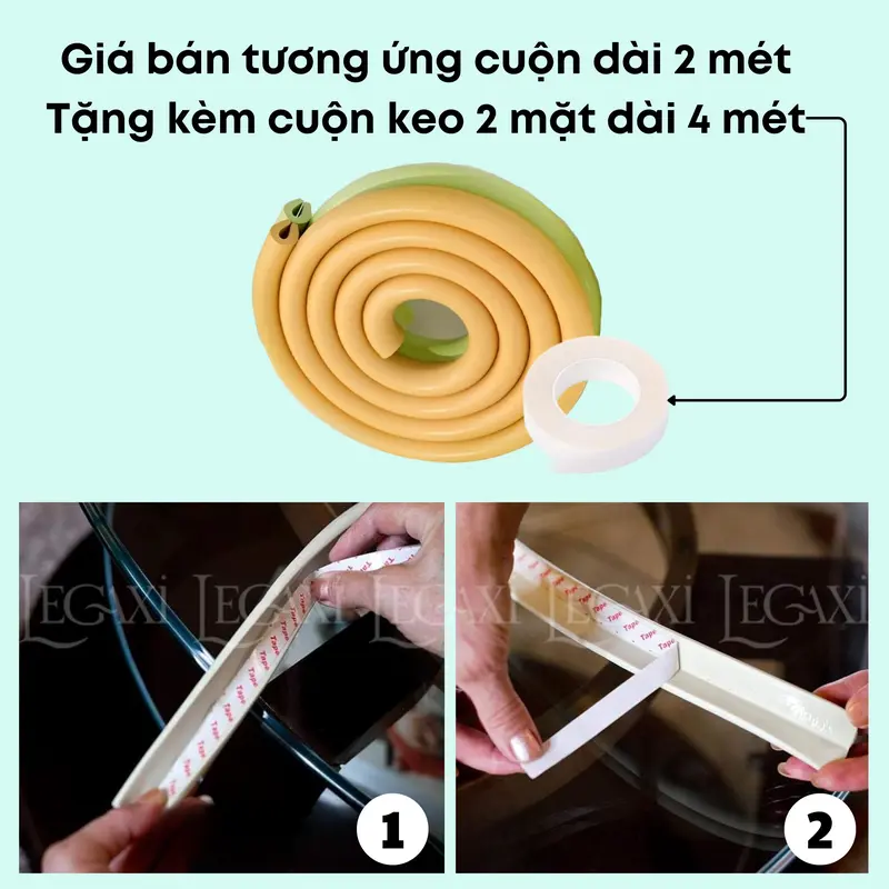 Cuộn mút xốp nhiều màu bọc góc bàn chữ U bo góc bảo vệ em bé tránh va chạm trầy xước Legaxi 4