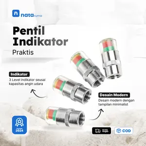 Green Valve 4 Pcs Pressure Monitoring (READY) Pentil Indikator Tekanan Ban