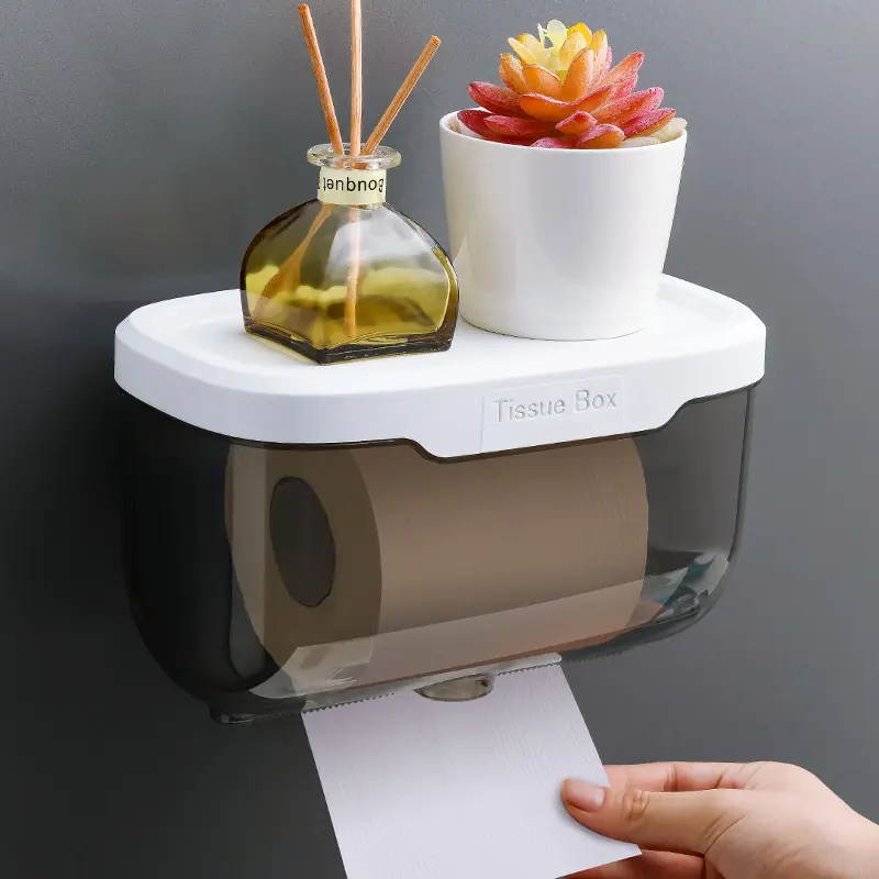 Hộp Khăn Giấy Vệ Sinh, Không Thấm Nước, Không Cần Đục Lỗ, Hộp Giấy Vệ Sinh, Kệ Giấy Vệ Sinh, Thiết Kế Sáng Tạo, Hộp Đựng Giấy Vệ Sinh