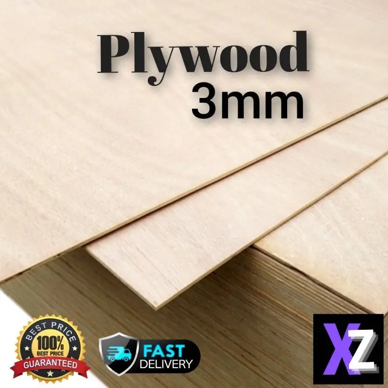 PlyWood 3mm Papan Kayu Timber Panel Wood kayuBoard Sheet Multipurpose DIY Decoration