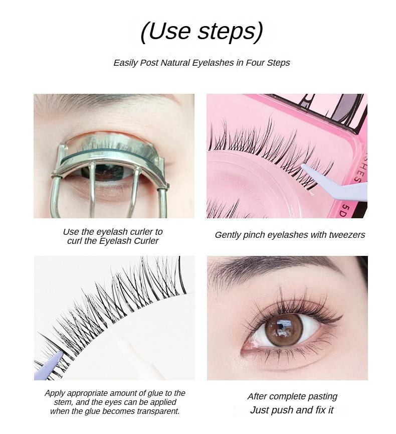 Product Introduction of XIXI-5D Curled False Eyelash Clusters Transparent One Piece Natural Pseudo Natural Pure Pure Desire Style Manga Eyelash 19