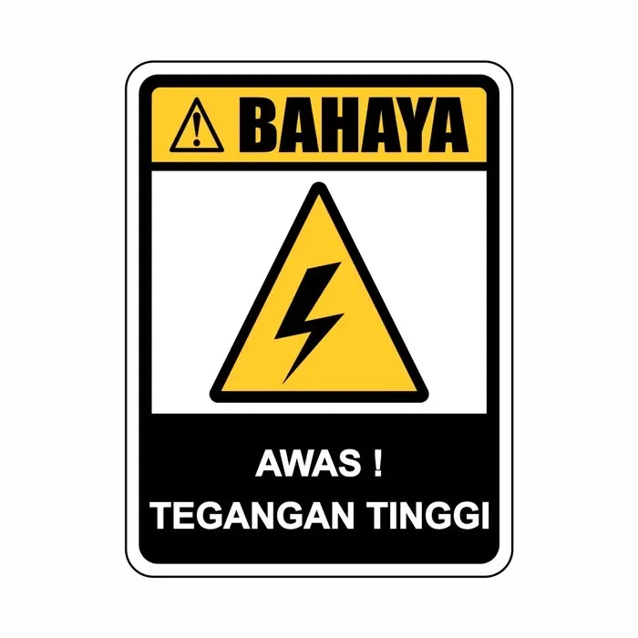 SIGN RAMBU ARAH PETUNJUK AWA TEGANGAN TINGGI 20 x 30cm