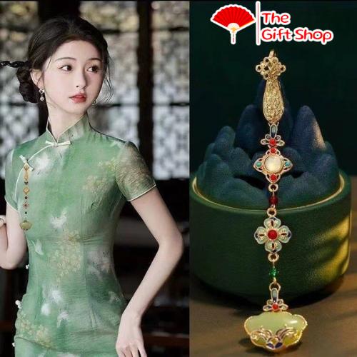 Dây tua rua gắn áo dài/Ghim áo dài/Ghim cài áo-Phụ kiện áo dài, sườn xám-Phong cách cổ trang Trung Hoa 4