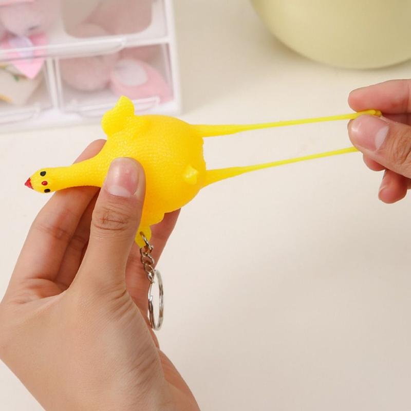 Product Introduction of 3Pcs Funny Chicken Laying Eggs Chicken Squeeze Toys Pinching with Key Chain Relief Relax Toys Soft Creativity Chicken Decompression Toys 17