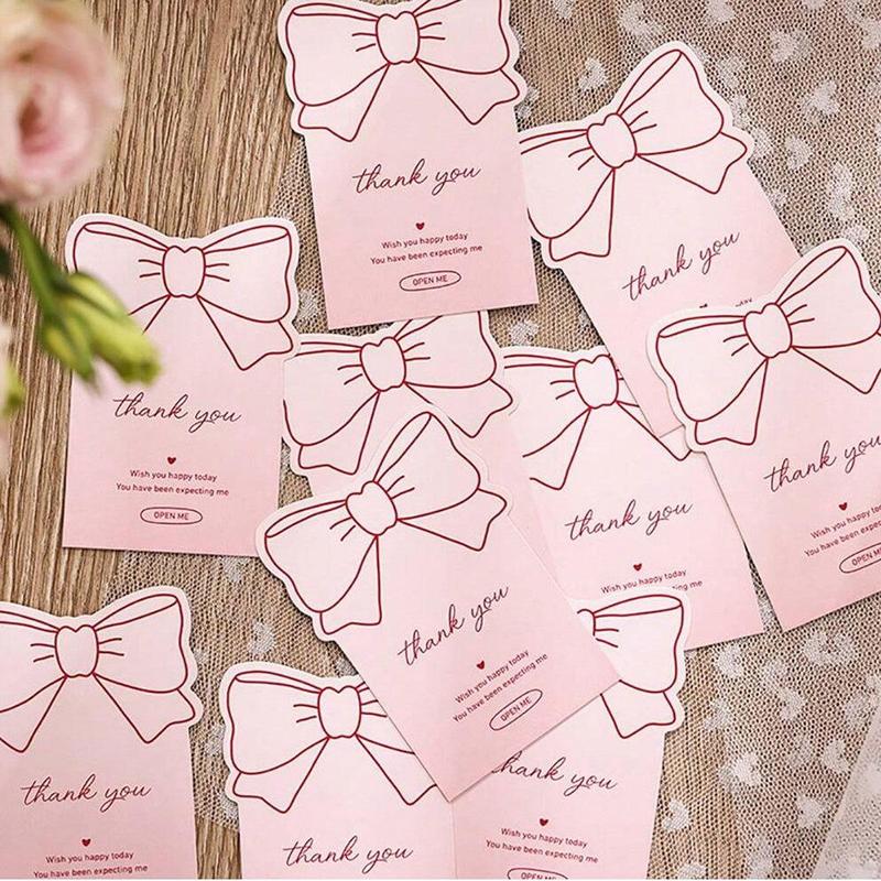 Bowknot Design Thank You Sticker, 5/10/15pcs Gift Wrapping Sealing Sticker, Gift Packaging Decorative Sticker for Wedding, Bridal Shower, Graduation, Party 3