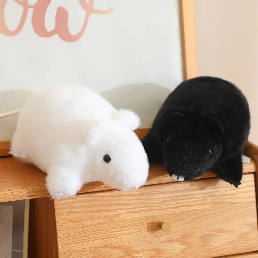 Cute Simulation Long-Haired Fat Guinea Pig Doll Dolls for Clawing Mouse Plush Toy Small Size Mini Doll for Children