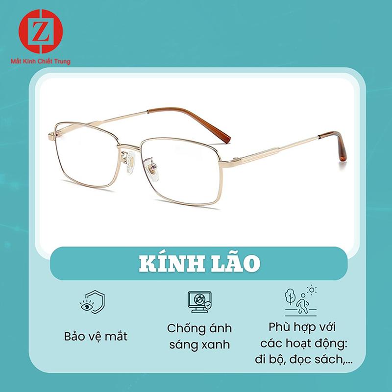 Mã Hy706 Kính lão đọc báo chống mỏi mắt viền kim loại form vừa cho cô chú trung niên