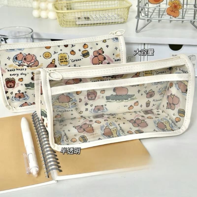   Tặng sticker  Túi đựng bút Capybara trong suốt Túi Đựng Bút Capybara 