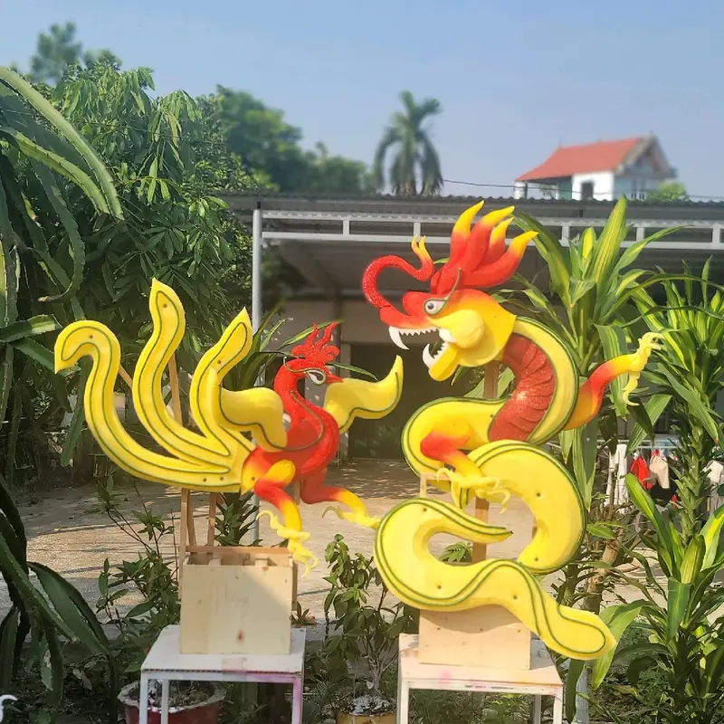 cặp cốt rồng phượng tông đỏ làm tráp cưới hỏi, lễ ăn hỏi 2