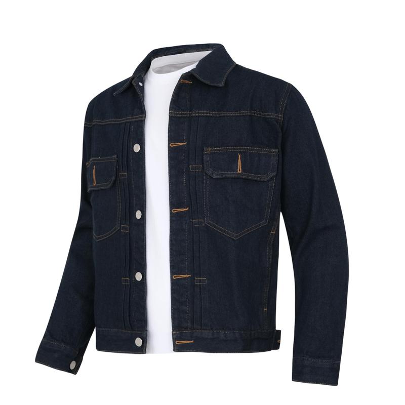 Áo Khoác Jean Nam, Năng Động, Thời Trang, Cá Tính, Dễ Phối Đồ, AKJ15 - GU CHẤT | Denim Menswear Jacket Có Cổ 1